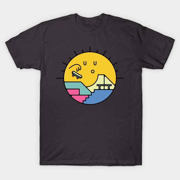 Sun Skate T-Shirt by quilimo